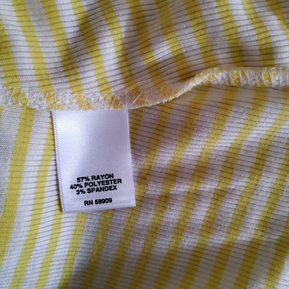 Copper Key Button Front Striped Sleeveless SwingTank Top Size M Yellow New - Picture 8 of 8